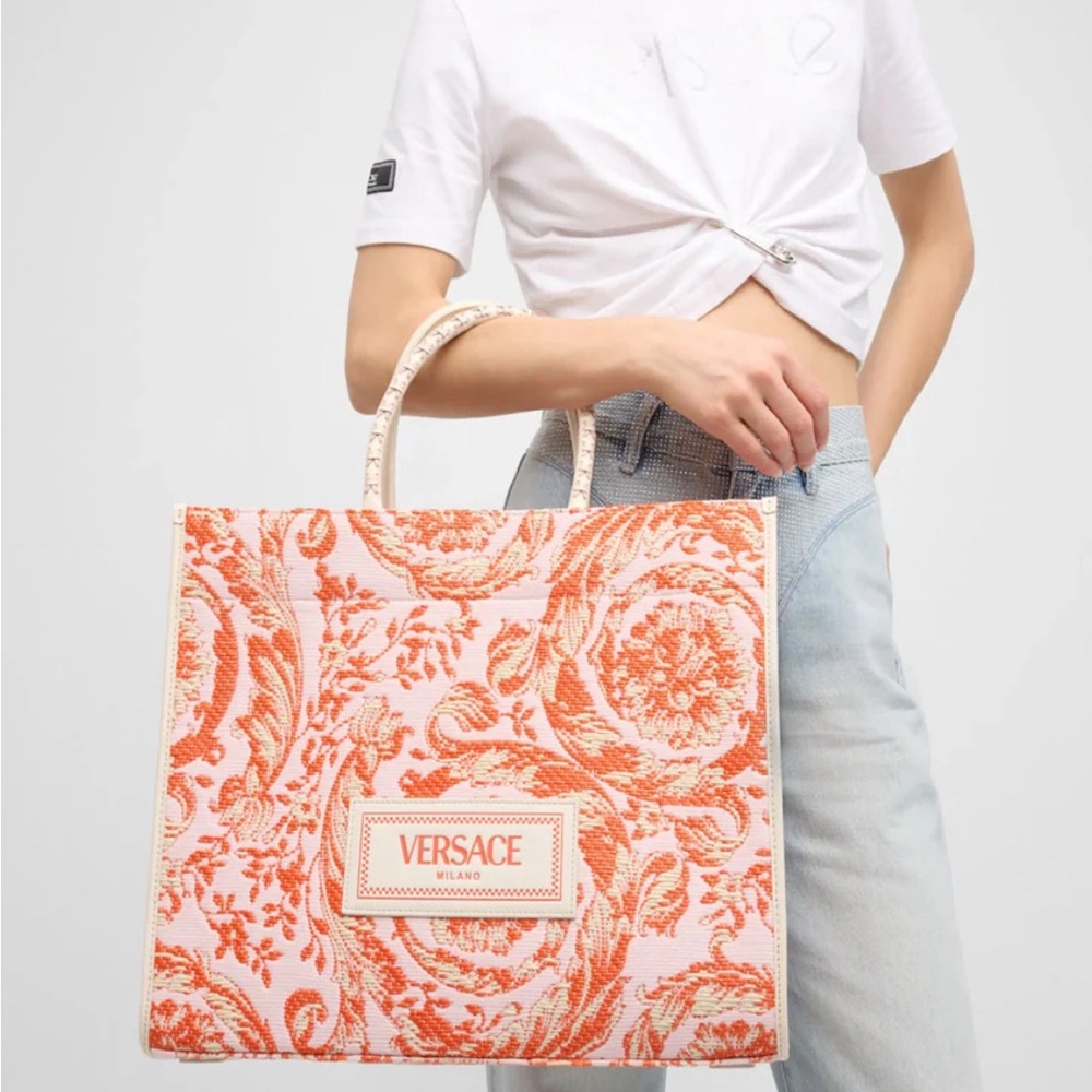 VERSACE Extra Large Athena Barocco - Coral/Pink - Authentic